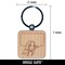 Flirty Anime Manga Girl with Empty Speech Text Bubble Engraved Wood Square Keychain Tag Charm